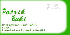 patrik buki business card